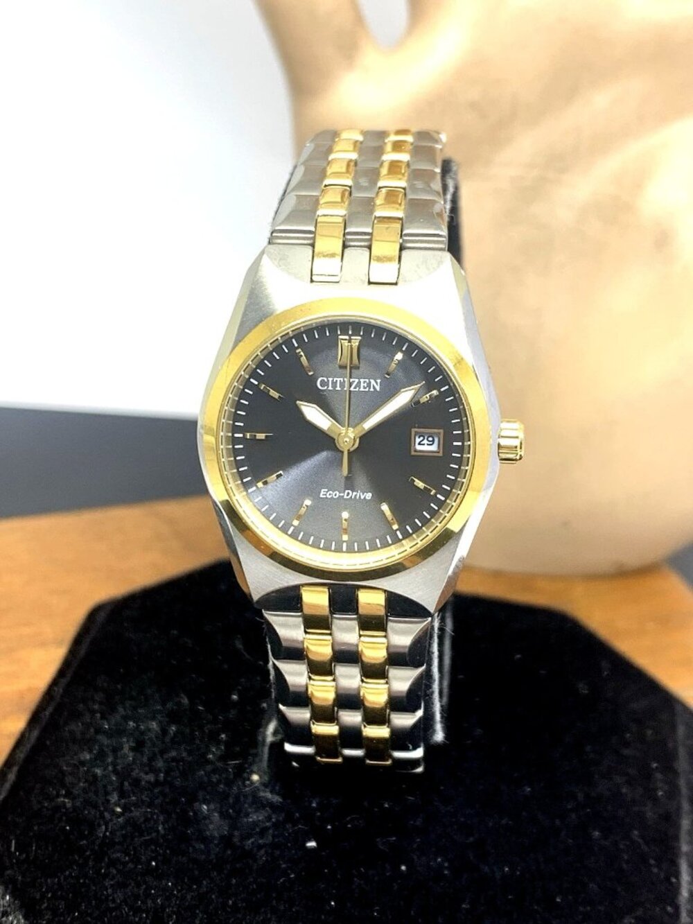 Citizen Women's Watch EW2299-50E Eco Drive Black Dial Two Tone Stainless Steel